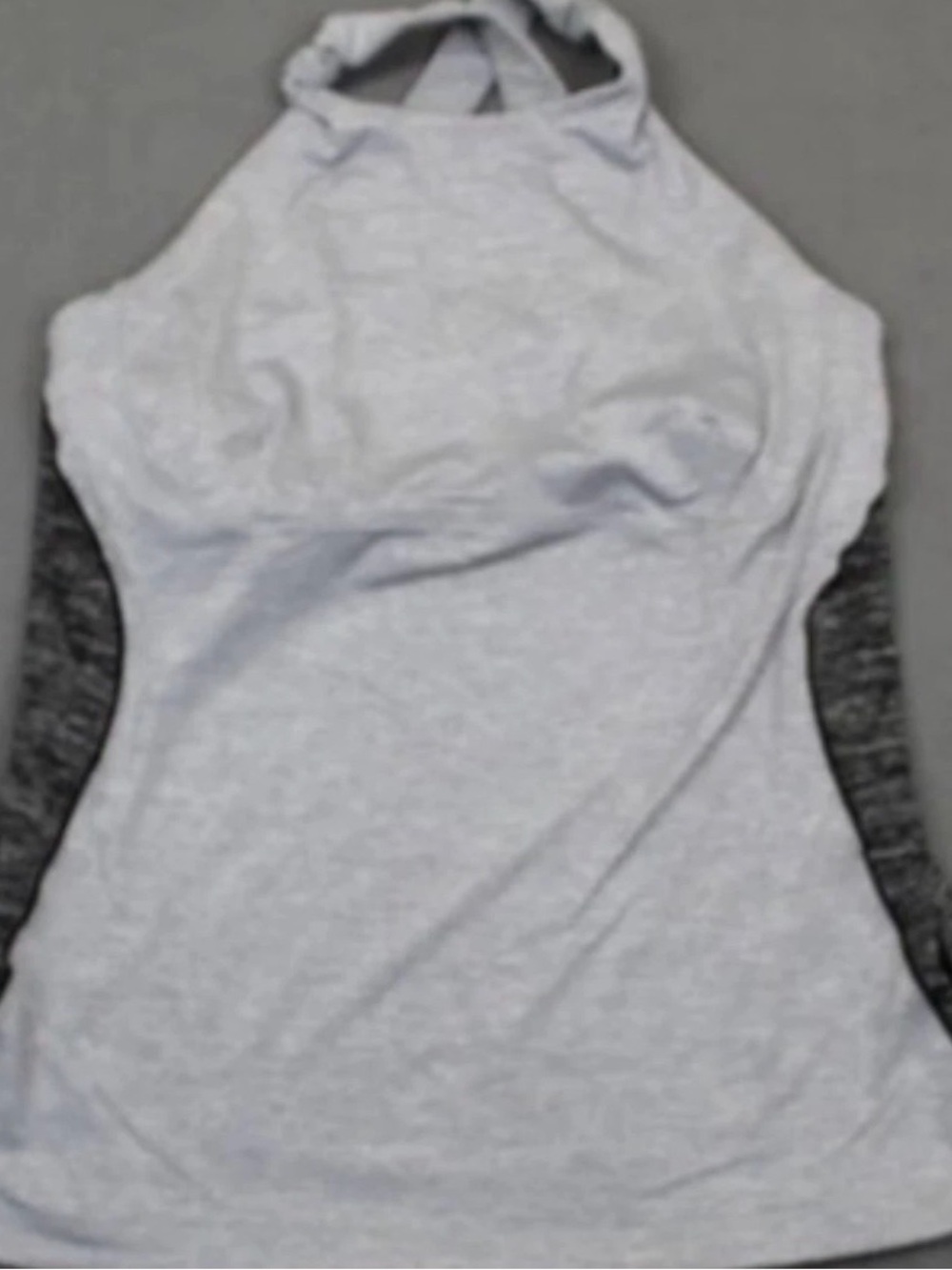 Lululemon Gray Halter Tank Top with Dark Gray Side Panels